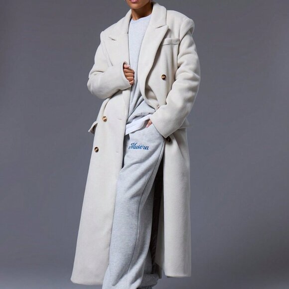 Apricot Elegant Women's Brushed Oversized Overcoat - Picture 1 of 5